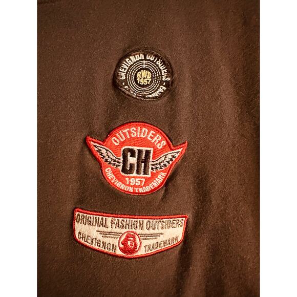 Chevignon Men's Black Long Sleeve Shirt with Trademark Patches Size Large - Picture 3 of 9